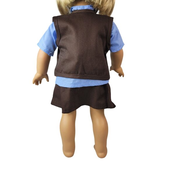 Girl Scouts Clothes for 18" Doll 4 PCS Skirt Top Hat Patch Vest Hook Loop OG AG - Picture 3 of 13